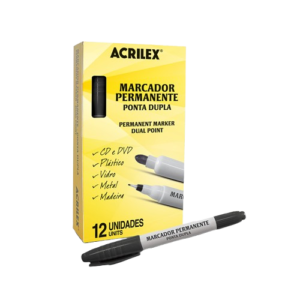 MARCADOR PERMANENTE PONTA DUPLA ACRILEX